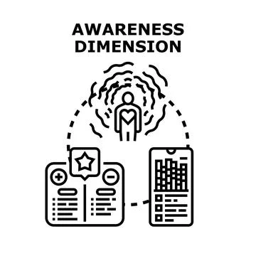Awareness dimension analyzing human emotional feedback data Stock Illustration