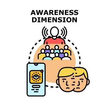 Awareness dimension concept presenting brand marketing influence Stock-Illustration