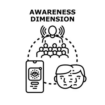 Awareness dimension concept presenting brand marketing influence Ilustração Stock