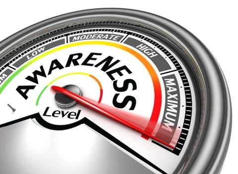 Awareness level conceptual meter Stock Illustration