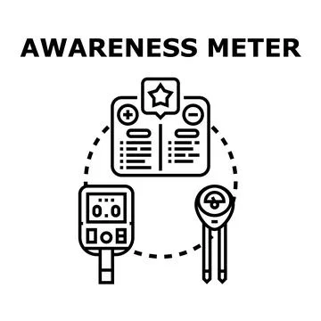 Awareness meter concept illustrating feedback and measurement Stock Illustration