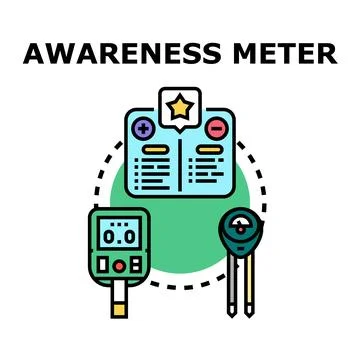 Awareness meter concept illustrating feedback and measurement Stock Illustration