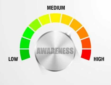 Awareness Meter Gauge Stock Illustration