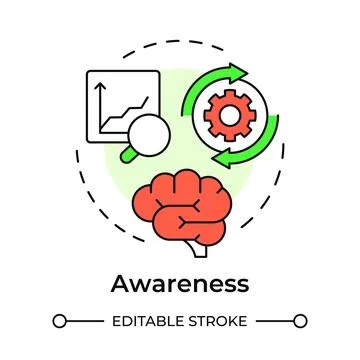 Awareness multi color concept icon Illustrazione stock