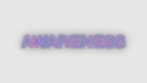Awareness neon effects, text animation on transparent background Stock Footage 303498740