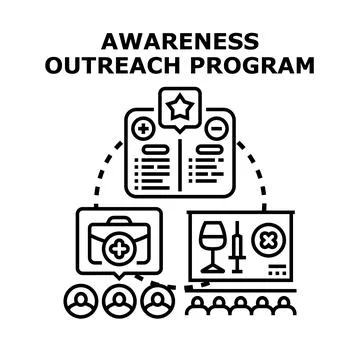Awareness outreach program concept vector illustration Illustrazione stock