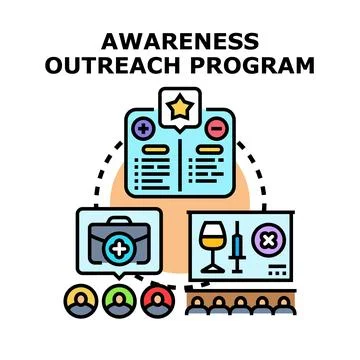 Awareness outreach program concept vector illustration Illustrazione stock