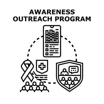 Awareness outreach program vector concept illustration Stock Illustration