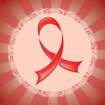 Awareness Red Ribbon Ilustração Stock