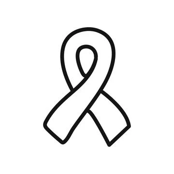 Awareness ribbon icon linear vector graphics sign Illustrazione stock