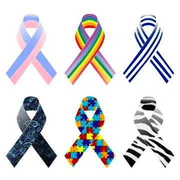 Awareness ribbons pattern 스톡 일러스트