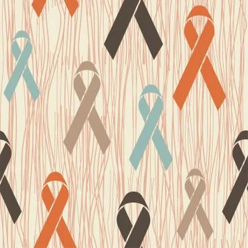 Awareness ribbons seamless pattern Stock Illustration