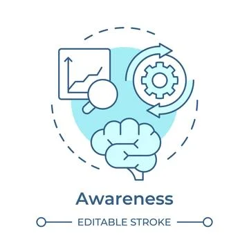 Awareness soft blue concept icon Illustrazione stock
