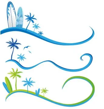 Awawe background set  with palm tree Ilustración de archivo