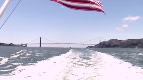 Away from Golden Gate Bridge.   Stock Footage 81579970