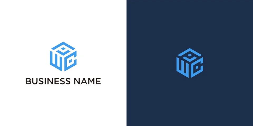 AWC letter monogram cube logo design for modern business and technology branding Stock-Illustration