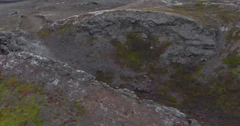 The awe-inspiring view of an undiscovered volcano located near Myvatn in Stock Footage 284059825