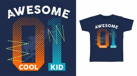 Awesome 01 typography design vector illustration ready for print on tee Stock Illustration