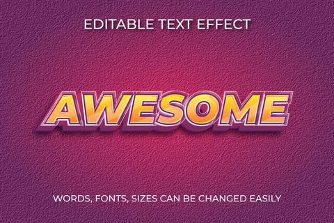 Awesome 3d editable text effect Illustrazione stock