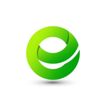 Awesome Abstract Gradient Letter E Leaf Circle Company Modern Logo Design Vec Stock Illustration