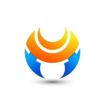 Awesome Abstract Gradient Letter M Moon Company Modern Logo Design Template P Stock Illustration