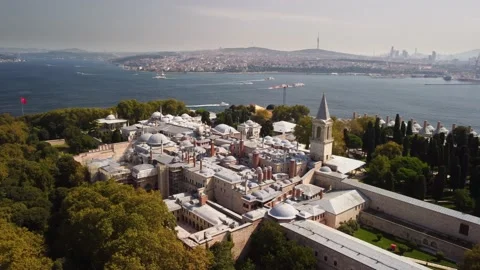 Awesome aerial view of the Topkapi Palace in Istanbul, Turkey Stock Footage 172470151
