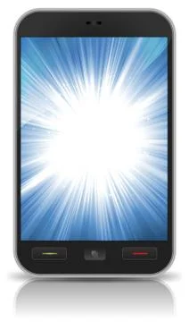 Awesome background star burst inside smartphone Stock Illustration
