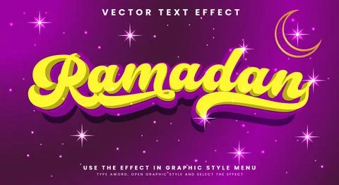 Awesome banner Ramadan Text effect Ilustración de archivo