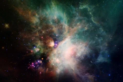 Awesome beautiful nebula somewhere in outer space. Foto stock