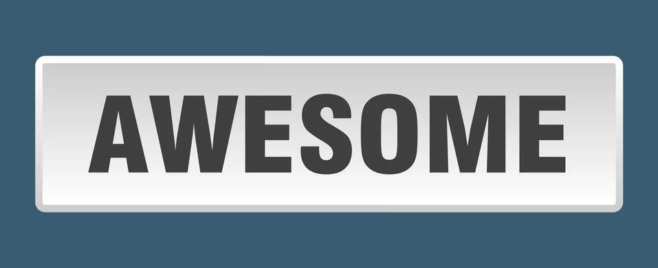 Awesome button. awesome square white push button Stockillustratie