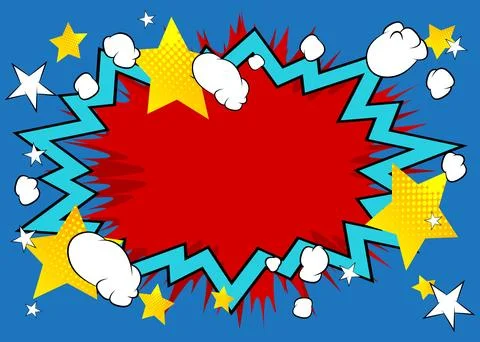 Awesome Cartoon Abstract Background, comic book backdrop. Retro vector comi.. Illustrazione stock