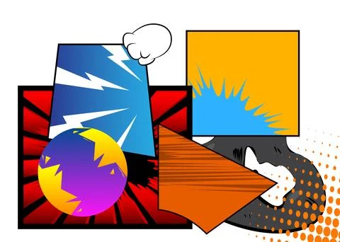 Awesome Cartoon Abstract Background, comic book page layout backdrop. Retro.. Stockillustratie