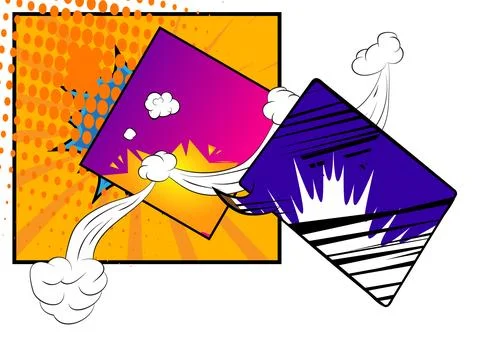 Awesome Cartoon Abstract Background, comic book page layout backdrop. Retro.. Stock Illustration