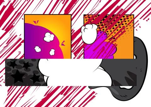 Awesome Cartoon Abstract Background, comic book page layout backdrop. Retro.. 스톡 일러스트
