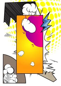 Awesome Cartoon Abstract Background, comic book page layout backdrop. Retro.. Stock Illustration