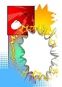 Awesome Cartoon Abstract Background, comic book page layout backdrop. Retro.. Stock Illustration