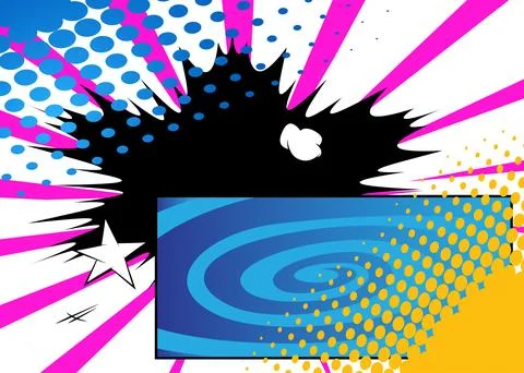 Awesome Cartoon Background, comic book abstract page layout backdrop. Retro.. Stock Illustration