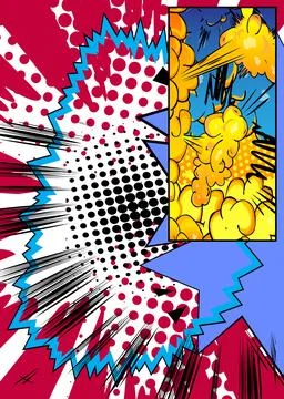 Awesome Cartoon Background, comic book abstract page layout backdrop. Retro.. 스톡 일러스트