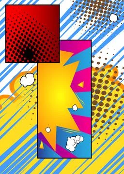 Awesome Cartoon Background, comic book abstract page layout backdrop. Retro.. 스톡 일러스트