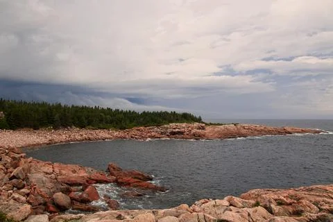 An awesome cloud system moving in over the Atlantic Ocean. Stock Photos