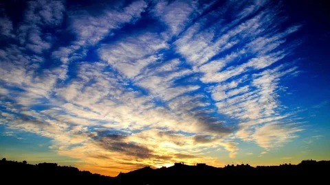 Awesome Colorful Clouds at Sunset Time Lapse Stock Footage 87104472