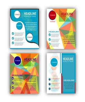 Awesome Colorful flyer set Illustrazione stock