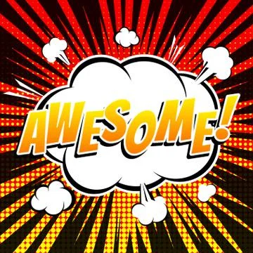 Awesome comic book bubble text retro style Illustrazione stock