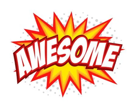 Awesome comic splash bubble text Stock Illustration