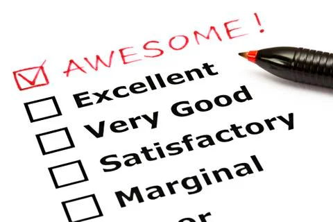 Awesome evaluation form Stock-Fotos