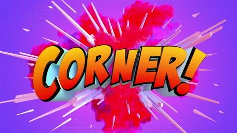 Awesome exploding Corner Football message in 4K Stock Footage 155451396