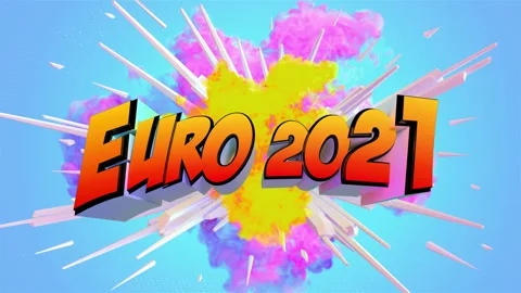 Awesome exploding Euro 2021 Football message in 4K Stock Footage 155451631
