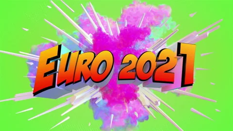 Awesome exploding Euro 2021 Football message in 4K Stock Footage 155451669