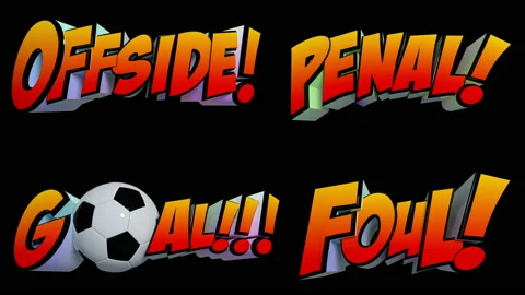 Awesome exploding football messages with Alpha Channel isolated mask in 4K Stock Footage 155450559
