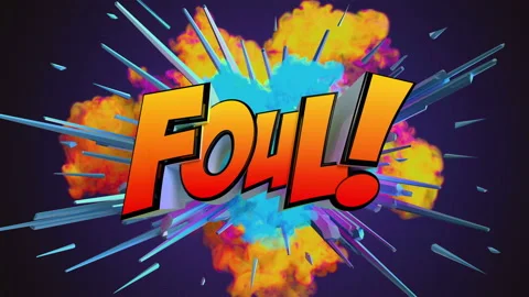 Awesome exploding Foul Football message in 4K Stock Footage 155445962